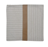 Mid Strap Fabric & Leatherette 16" x 16" Cushion Cover (Multicolor)