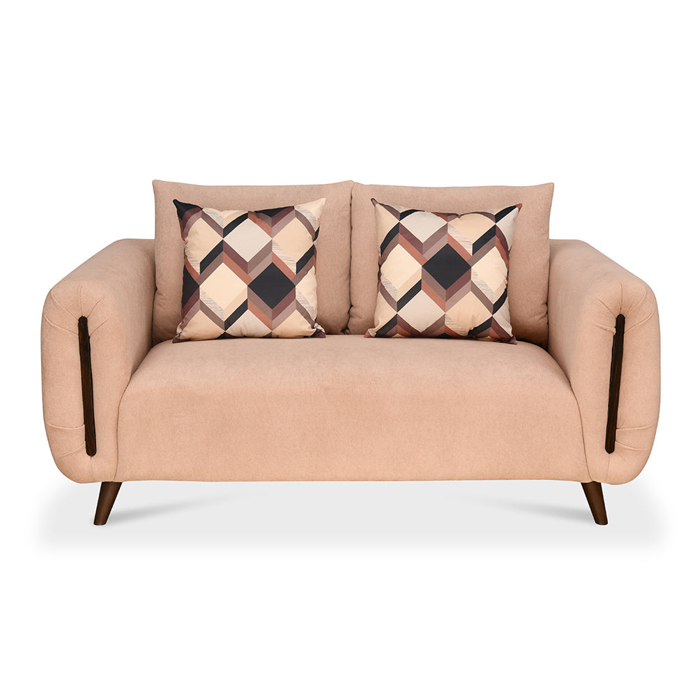 Harper 2 Seater Fabric Sofa- Peach