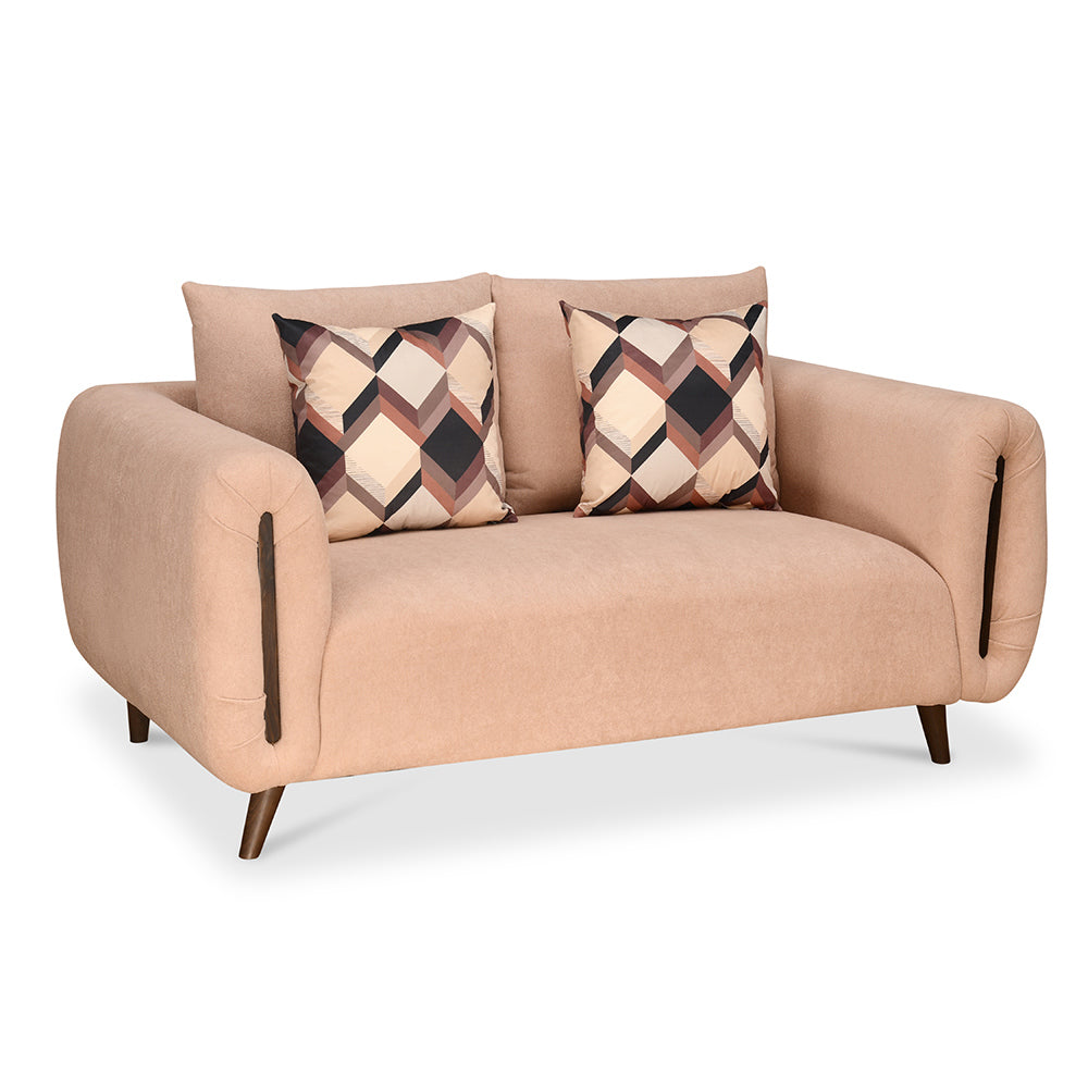 Harper 2 Seater Fabric Sofa- Peach