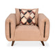 Harper 1 Seater Fabric Sofa- Peach