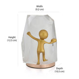 Man Climbing On Rock Acrylic & Metal Showpiece (Gold)