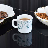 Nilkamal Arias by Lara Dutta Blue Spring Coffee Mugs Set of 6 (180 ml, White)