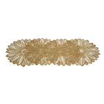Floral Shaped 38 x 38 cm PVC Table Placemat Set of 4 (Gold)