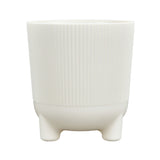 Fluted Design Polypropylene Mini Planter- Cream