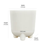 Fluted Design Polypropylene Mini Planter- Cream