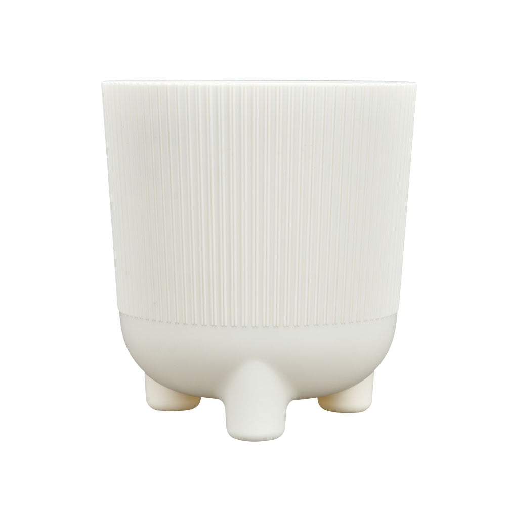 Fluted Design Polypropylene Mini Planter- Cream