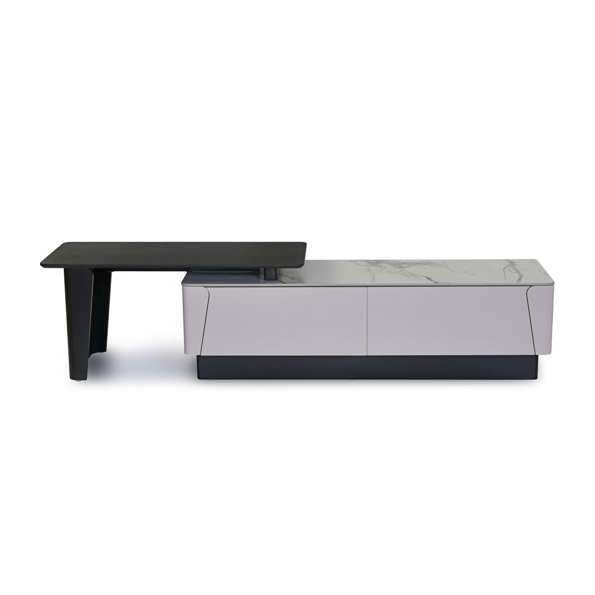 Kairos Low Height Unit (White & Dark Walnut)