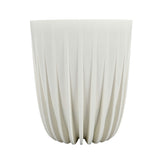 Semi Fluted Design Polypropylene Bucket Planter (Cream)