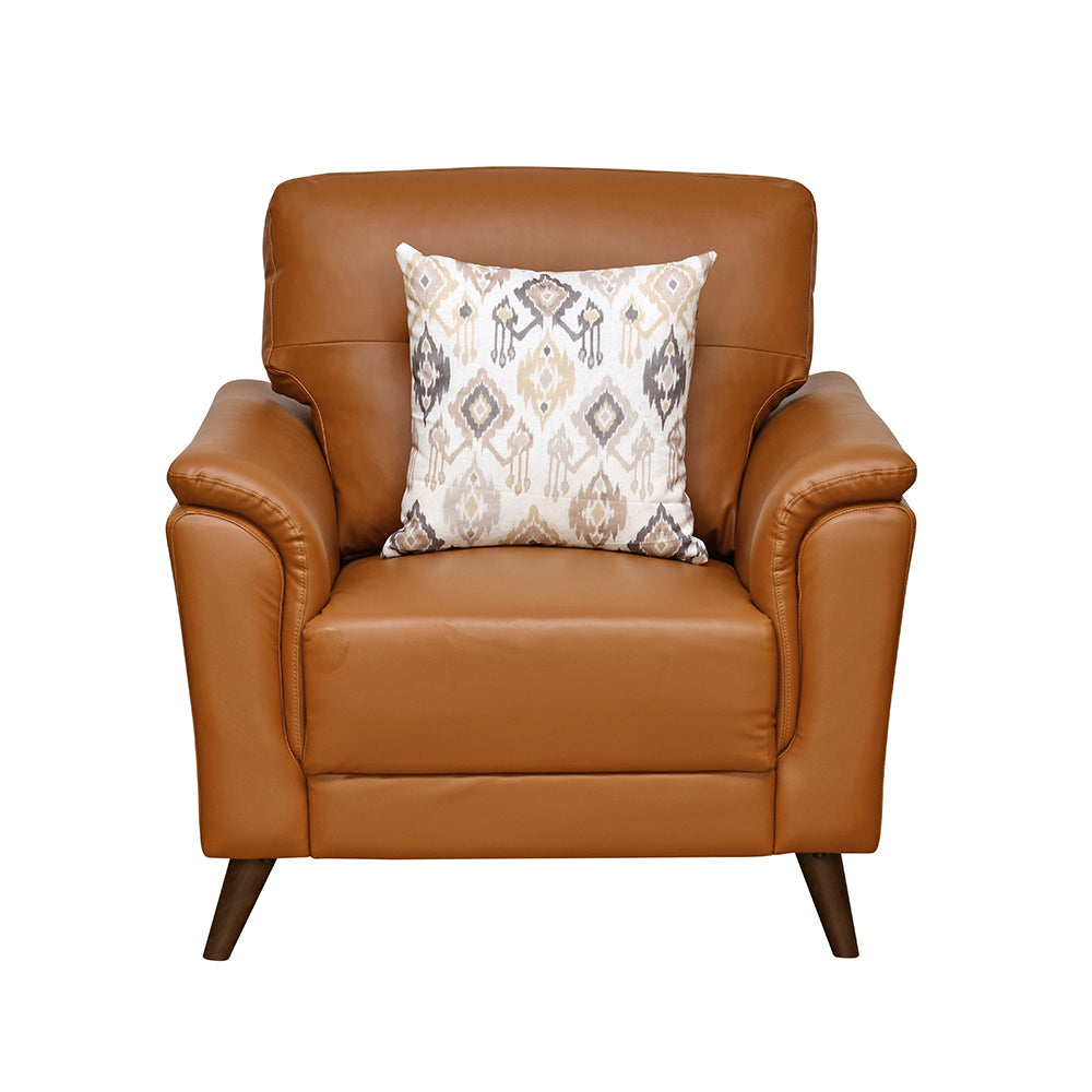 Aiden 1 Seater Fabric Sofa- Tan