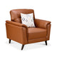 Aiden 1 Seater Leatherette Sofa- Tan
