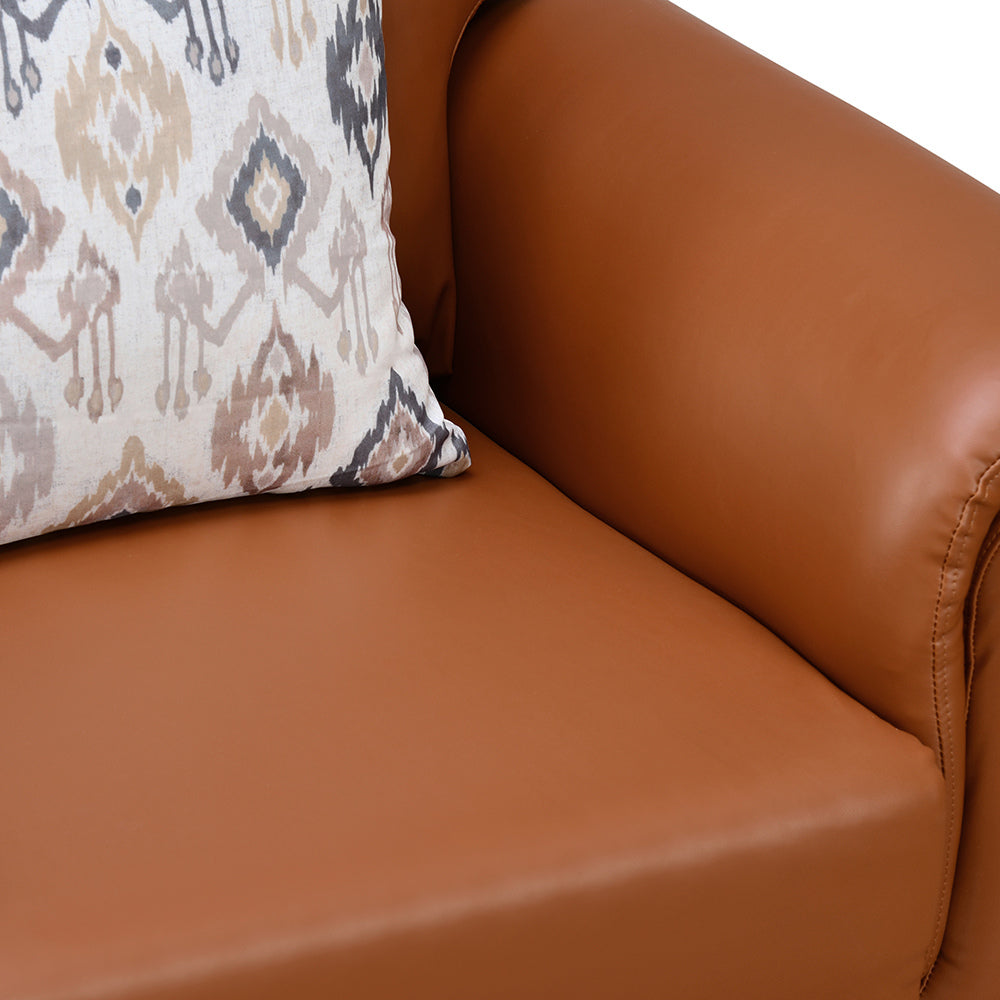 Aiden 1 Seater Fabric Sofa- Tan