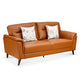 Aiden 3 Seater Leatherette Sofa- Tan