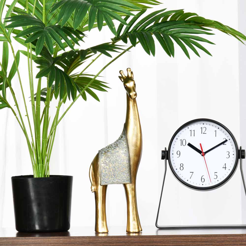 Decorative Giraffe Polyresin Showpiece (Grey & Gold)