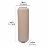 Decorative Metal Tumbler Floor Vase- Beige