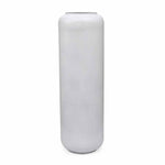 Decorative Metal Tumbler Floor Vase- White
