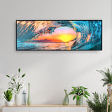 Nilkamal Water Wave Canvas Wall Painting Yellow Blue