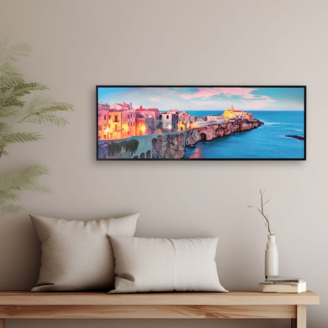Nilkamal Sea Side Canvas Wall Painting Blue