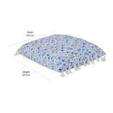 Floral Cotton 16" x 16" Filled Cushion (Blue)