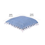 Abstract Cotton 16" x 16" Filled Cushion (Blue)
