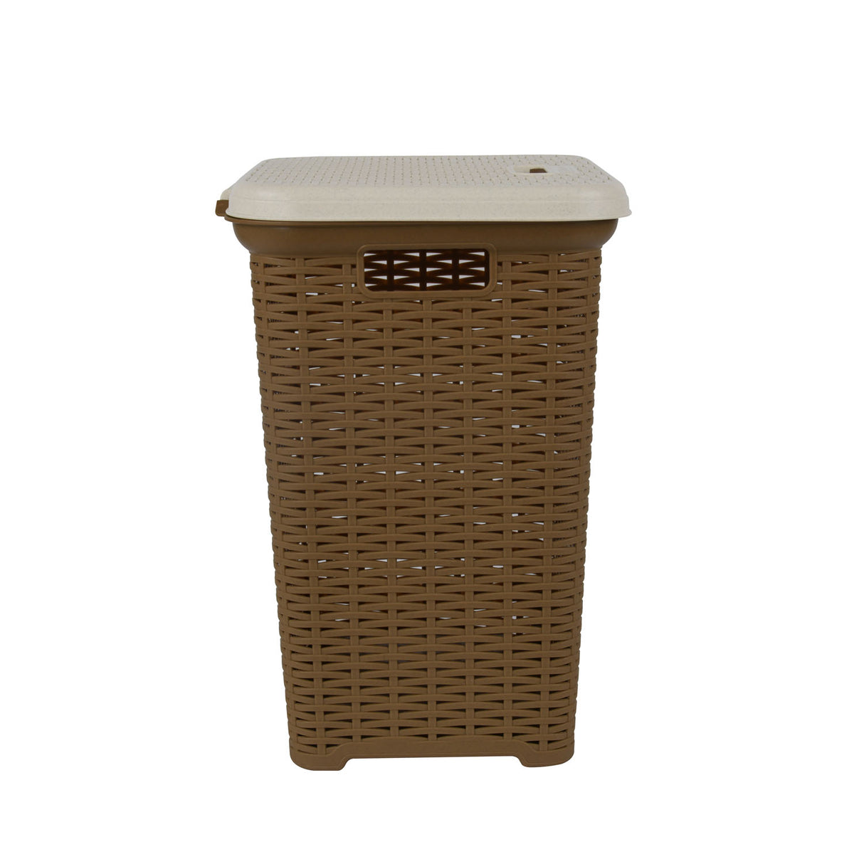 Laundry Basket 35L Plastic- Brown and Cream