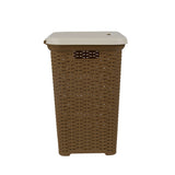 Laundry Basket 35L Plastic- Brown and Cream