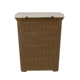 Laundry Basket 35L Plastic- Brown and Cream