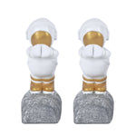 Astronauts Polyresin Bookends Set of 2 (White & Gold)
