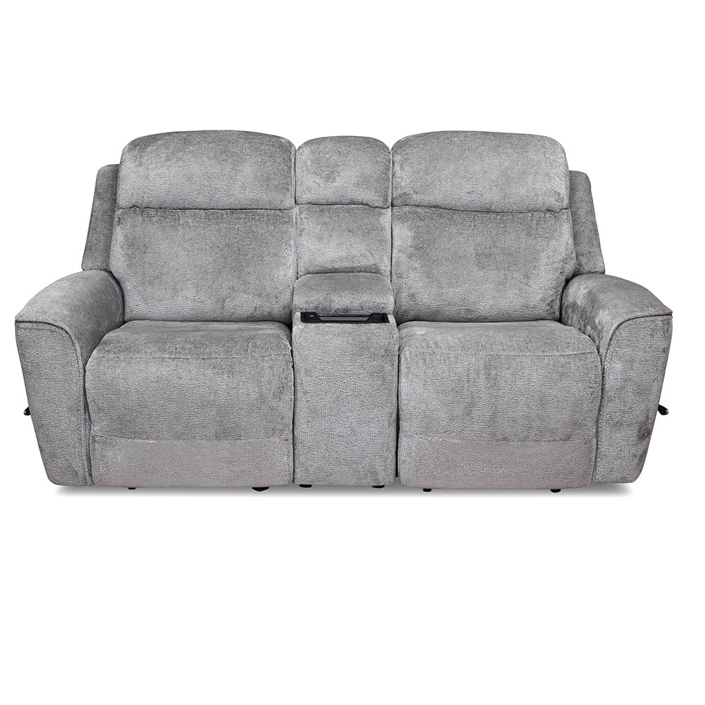 Favian 2 Seater Rocker Recliner Sofa With Console- Grey