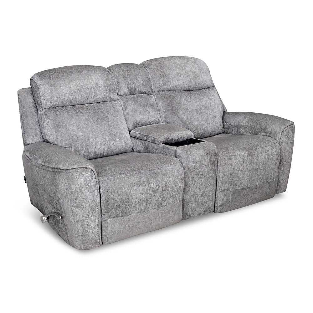 Favian 2 Seater Rocker Recliner Sofa With Console- Grey