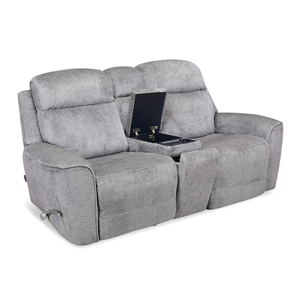Favian 2 Seater Rocker Recliner Sofa With Console- Grey