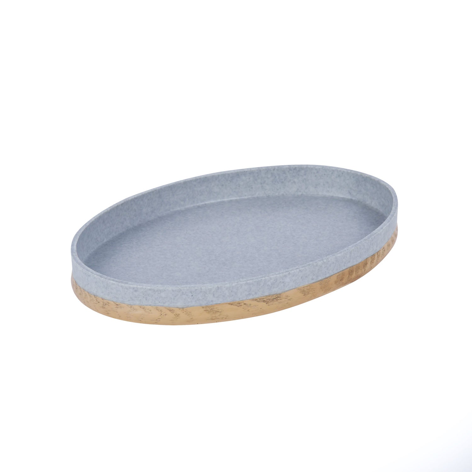 Wooden Finish Polyresin Decorative Platter (Grey)