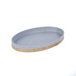 Wooden Finish Polyresin Decorative Platter (Grey)