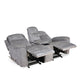 Favian 2 Seater Rocker Recliner Sofa With Console- Grey