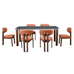 Trinity 6 Seater Dining Set (Black and Walnut)