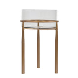 Decorative Iron & Glass Urli with Sleek Stand (Gold)