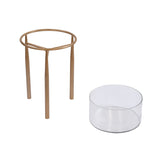 Decorative Iron & Glass Urli with Sleek Stand (Gold)