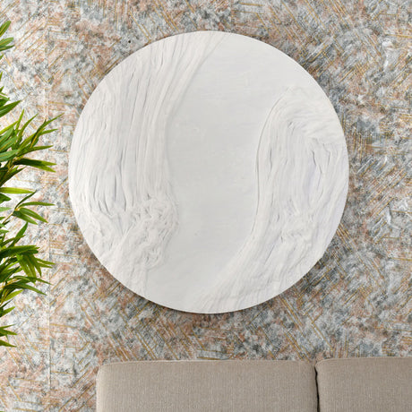 Nilkamal Abstract Round MDF Wall Painting (White) - 01