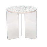 Maisy Acrylic Base Side Table (Cream) 2