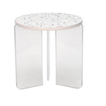 Maisy Acrylic Base Side Table (Cream)