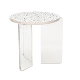 Maisy Acrylic Base Side Table (Cream)