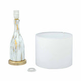 Marbela Fabric Shade Metal Conical Base Table Lamp (White)