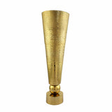 Decorative Criss Cross Textured Large Metal Vase- Gold