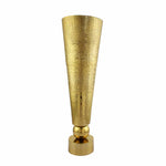 Decorative Criss Cross Textured Large Metal Vase- Gold