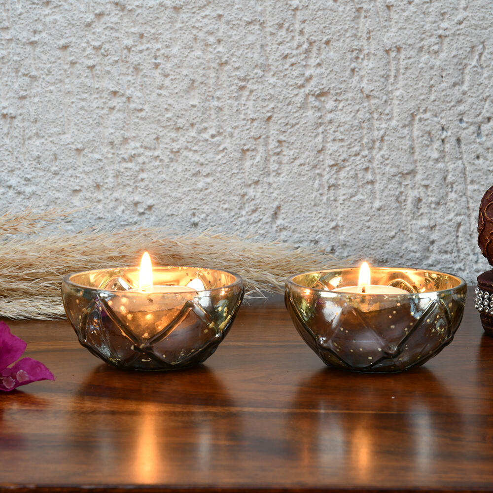 Decorative Votive Candle Holder Set of 2- Pink