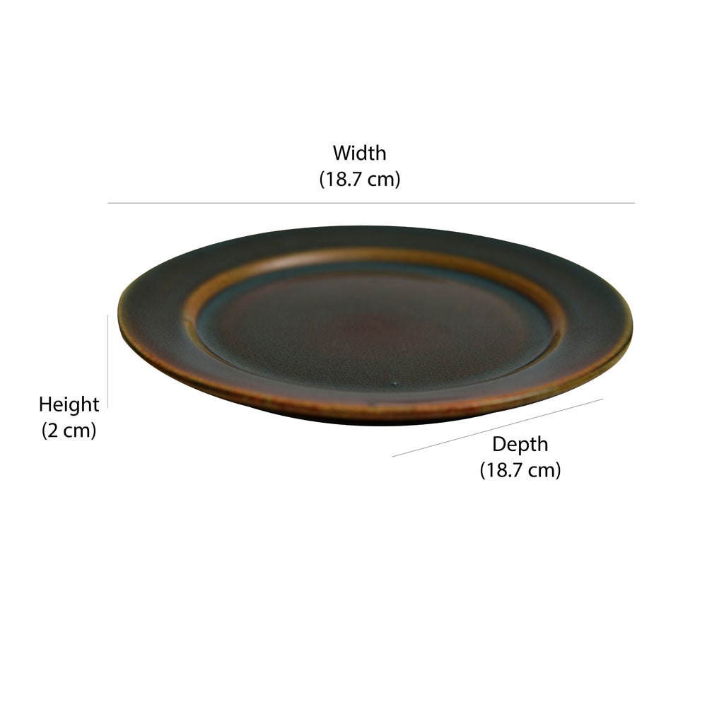 Glaze Quarter Plate- Moss Green