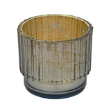Decorative Fluted Glass Votive Set of 2 (Grey)
