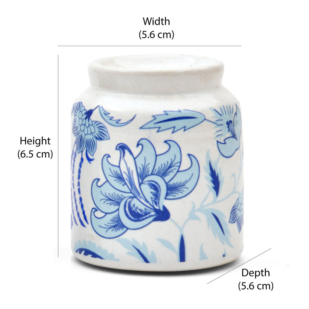 Floral Salt and Pepper Container Set- Blue
