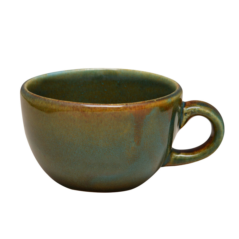 Glaze Cup & Saucer Set- Moss Green
