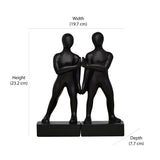 Muscular Men Polyresin Bookend Set of 2 (Black)