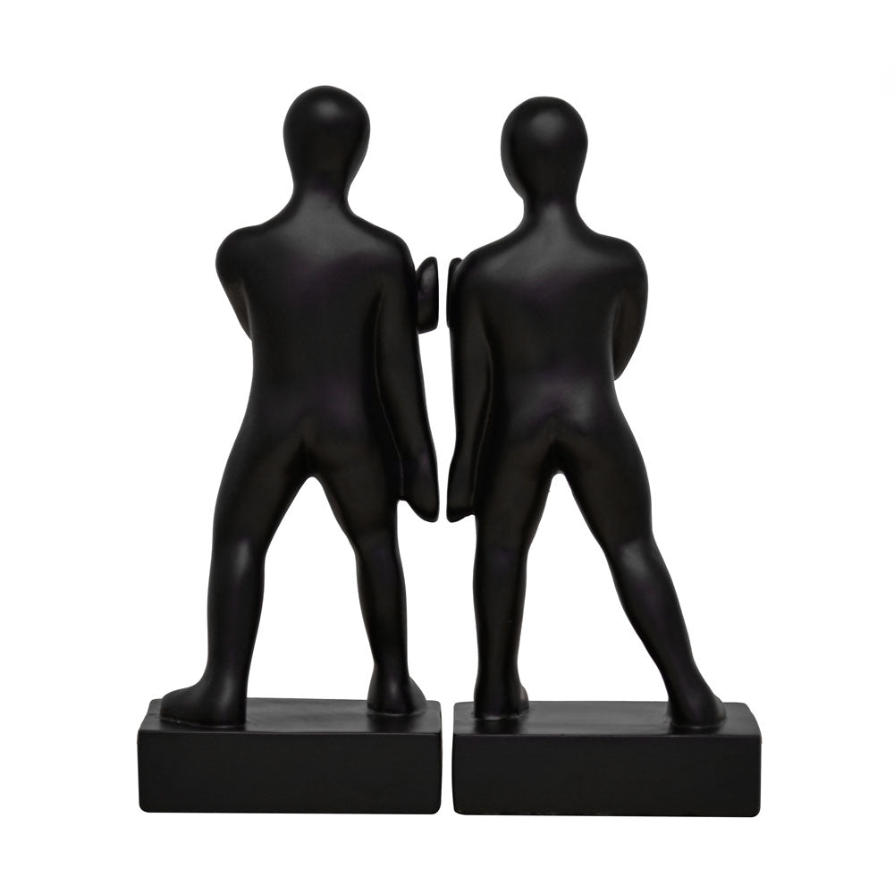 Muscular Men Polyresin Bookend Set of 2 (Black)